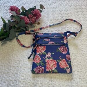 Pen + Gear Floral Crossbody Bag - Blue and Pink